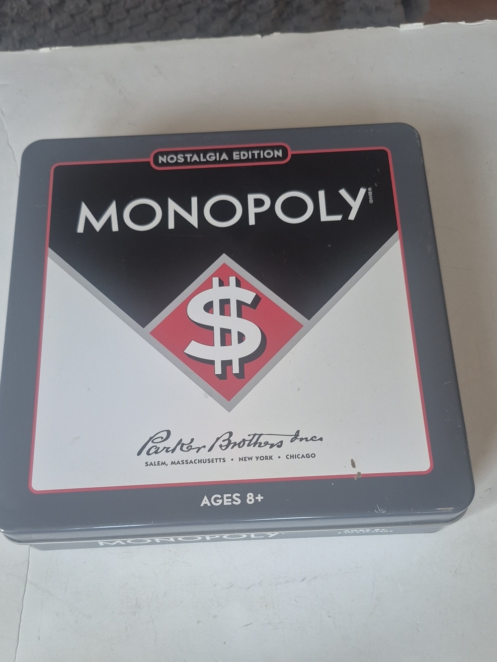 New Monopoly Nostalgia Edition Collector Tin - Black, White, Red